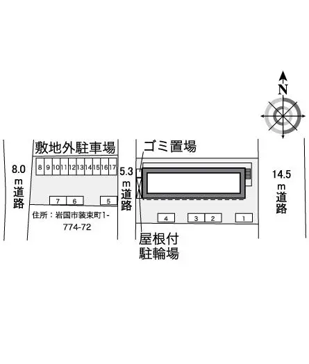 ★手数料０円★岩国市装束町　月極駐車場（LP）